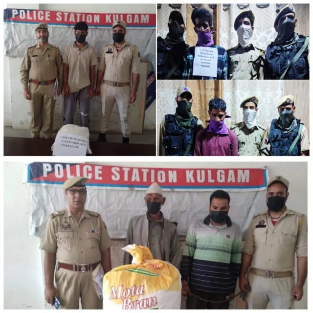 5 drug peddlers held with contraband substances in Kashmir parts, say police