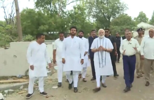 PM Modi visits Air India crash site in Ahmedabad PM Modi visits Air India crash site in Ahmedabad