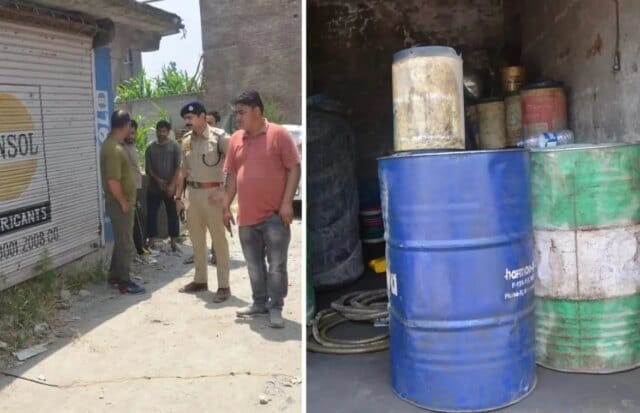 Police bust illegal sale of petroleum products in south Kashmir's Police bust illegal sale of petroleum products in south Kashmir's Pampore