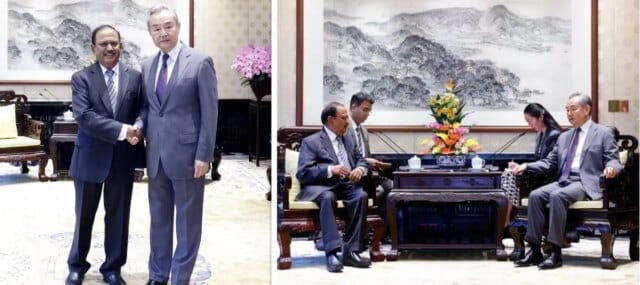 Ajit Doval meets Member of Politburo of CPC Central Committee and Chinese Foreign Minister Wang Yi in Beijing