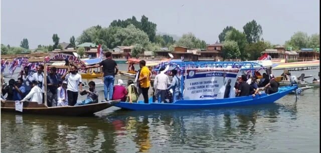 Apni Party organises Shikara rally at Dal Lake to revive Apni Party organises Shikara rally at Dal Lake to revive J&K tourism