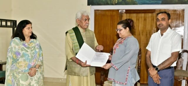 LG Sinha assures job to daughter of ADDC Dr. Raj Kumar Thapa, killed in Pakistani shelling