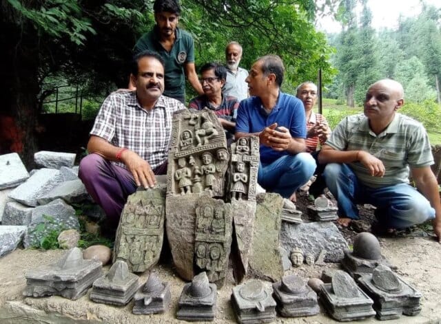 Ancient Hindu idols recovered during excavation in J-K's Anantnag district