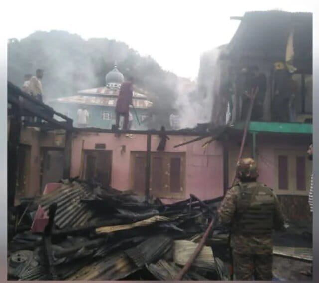 Historic Dar-ul-Mominat Madrasa reduced to ashes in midnight blaze in north Kashmir’s Karnah