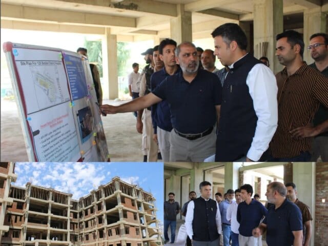 DC Budgam reviews progress of 125 bedded New District Hospital, DC Budgam reviews progress of 125 bedded New District Hospital, 100 bedded CCU at Reshipora