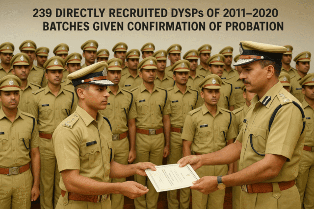 239 directly recruited DySPs of 2011–2020 batches given confirmation of probation