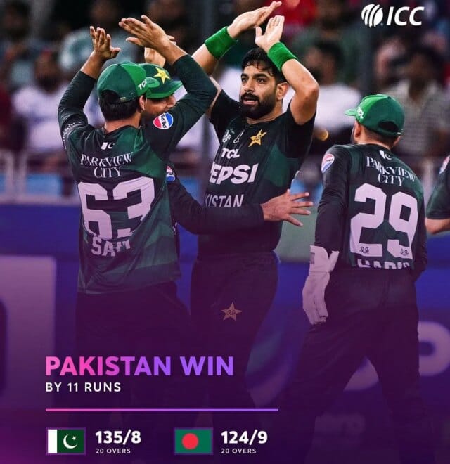 Asia Cup: Rauf, Shaheen star as Pakistan edge Bangladesh by 11 runs, set up title clash with India