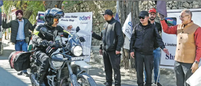 LG Kavinder Gupta flags off ‘Mission Bharat’ motorbike expedition from LG Kavinder Gupta flags off ‘Mission Bharat’ motorbike expedition from Kargil