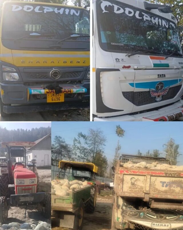 Police seize 5 vehicles involved in illegal mining in Shopian Police seize 5 vehicles involved in illegal mining in Shopian